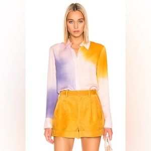 A.L.C Jayne Dip Dye Silk Blouse In Purple